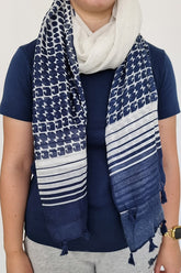 Navy Graphic Block Scarf